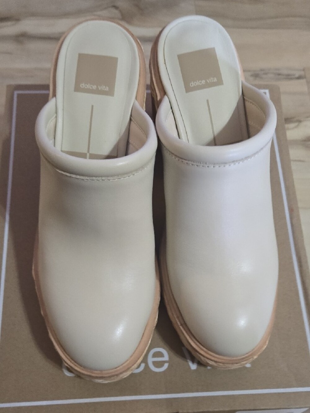 Dolce Vita Cream Leather Espadrille-Style Mule - Picture 3 of 7